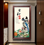 中式家和富贵玄关画