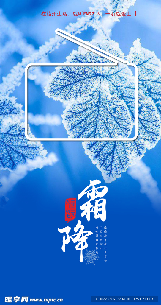 霜降蓝色海报