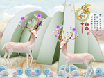 3d背景墙 立体空间素材 中式