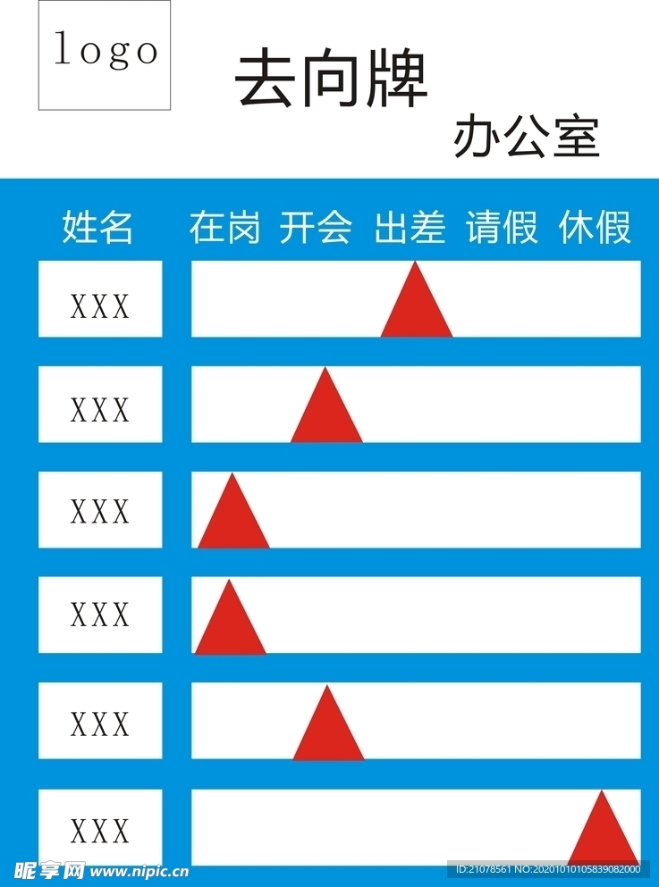 去向牌