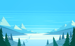 森林雪山