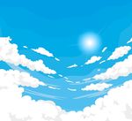 蓝色天空云朵风景