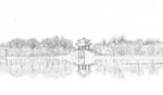 杭州西湖风景线性稿
