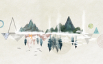 创意几何山水背景