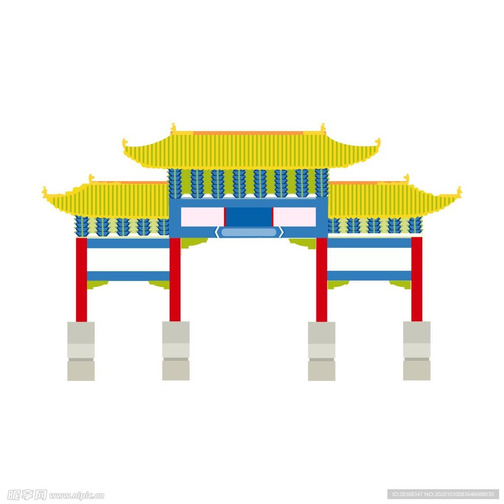 手绘古建筑