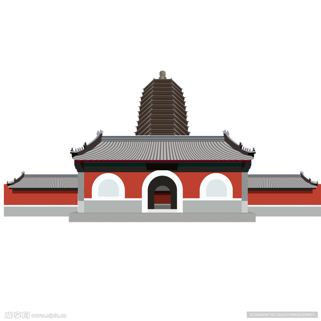 手绘古建筑