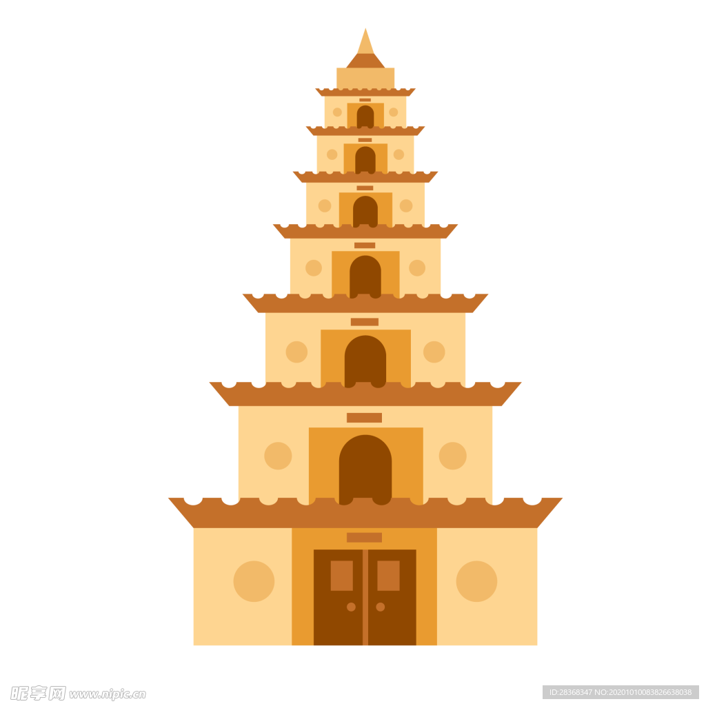 手绘古建筑
