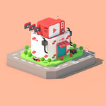 C4D创意小红房子