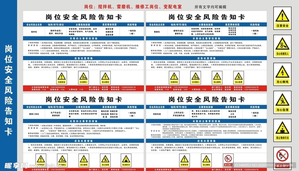 岗位安全风险告知卡