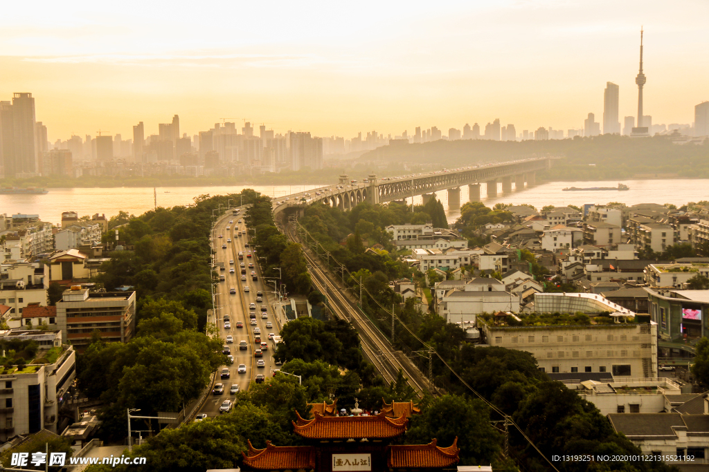 黄鹤楼长江风景