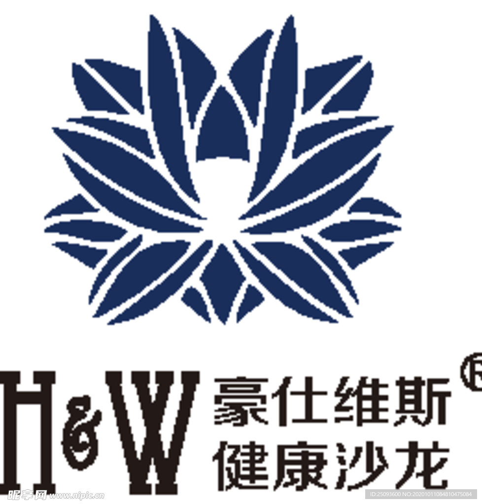 莲花荷花logo标志商标设计