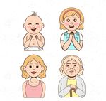 不同年龄女子半身像