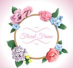 彩色逼真花卉框架
