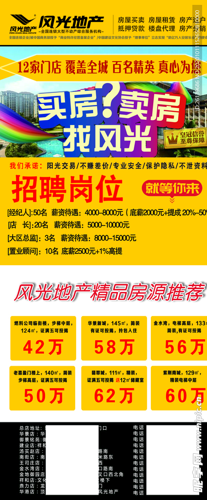 风光地产招聘展架