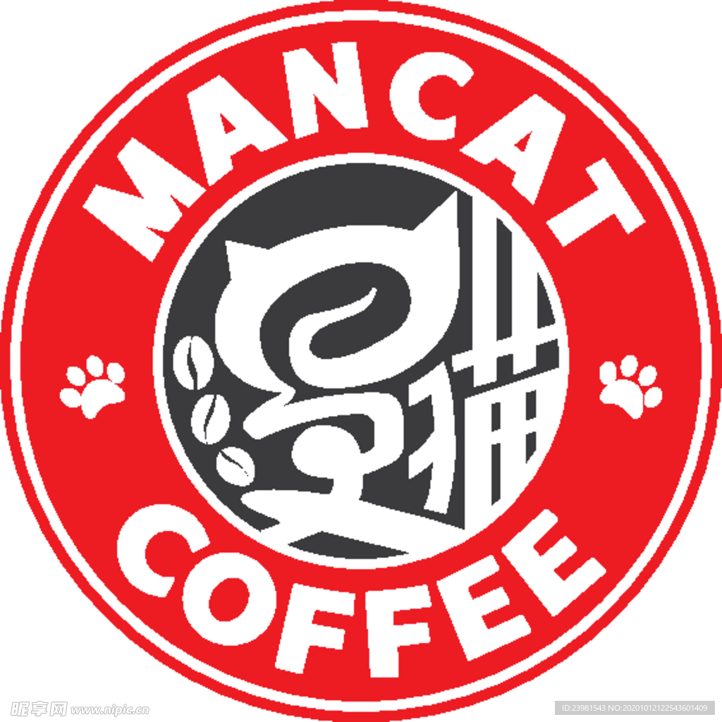 漫猫咖啡logo