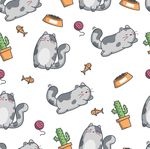 猫咪无缝背景