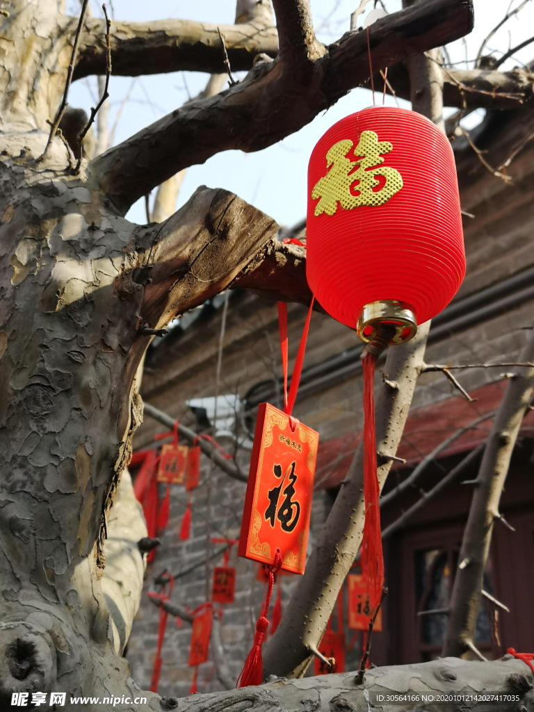 新年灯笼复古背景海报素材