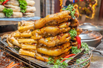 羊蹄筋美食食材背景海报素材