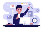 人物插图 扁平办公人物矢量插图