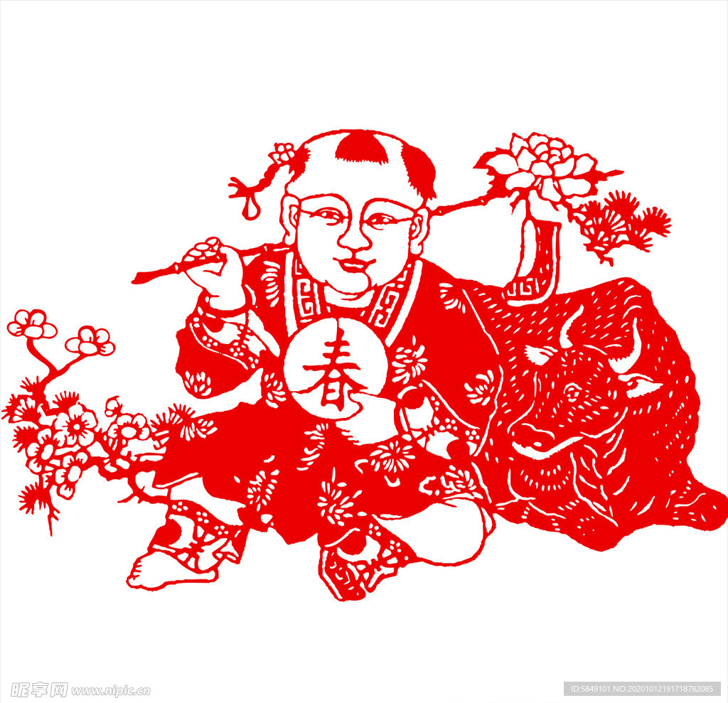 生肖牛剪纸