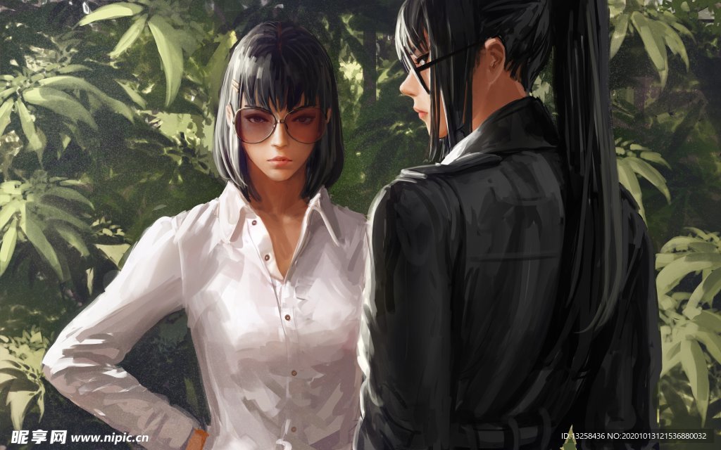 彩色动漫人物插画背景
