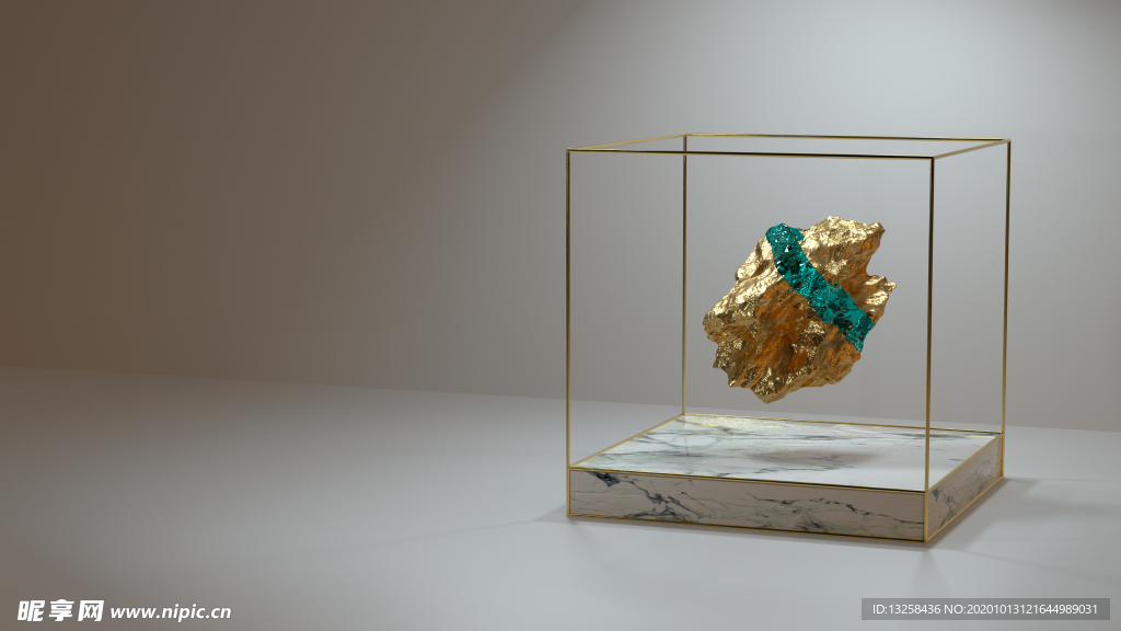 黄金矿石立体彩色背景