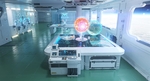 彩色室内办公科技背景