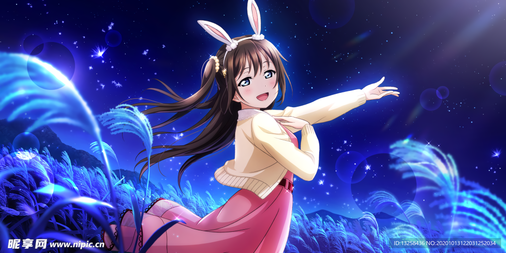 彩色动漫人物插画背景