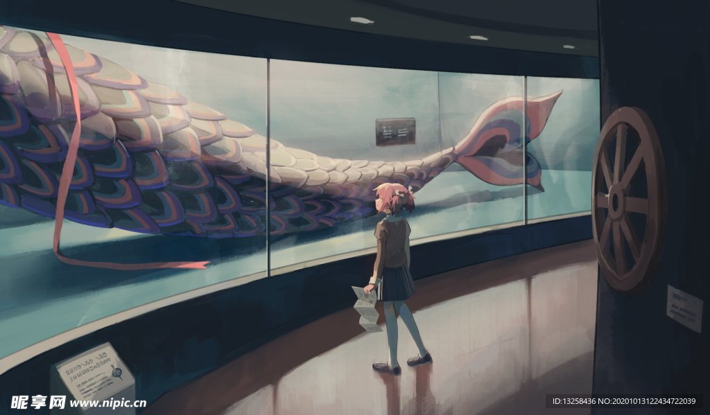 彩色动漫人物插画背景