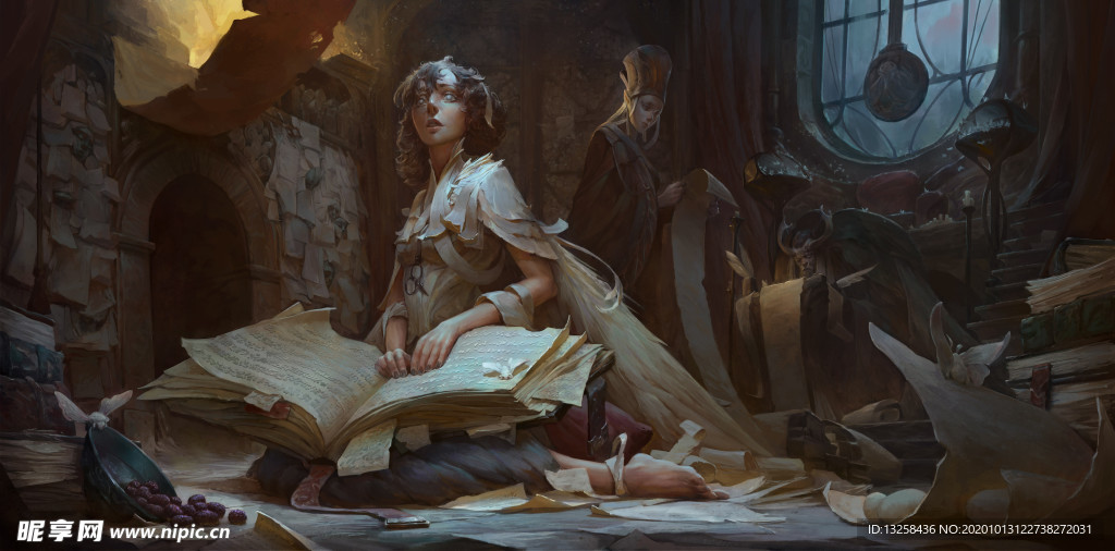 彩色动漫人物插画背景