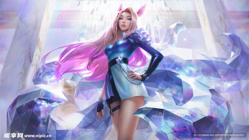 彩色动漫人物插画背景