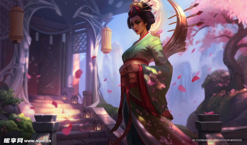 彩色动漫人物插画背景