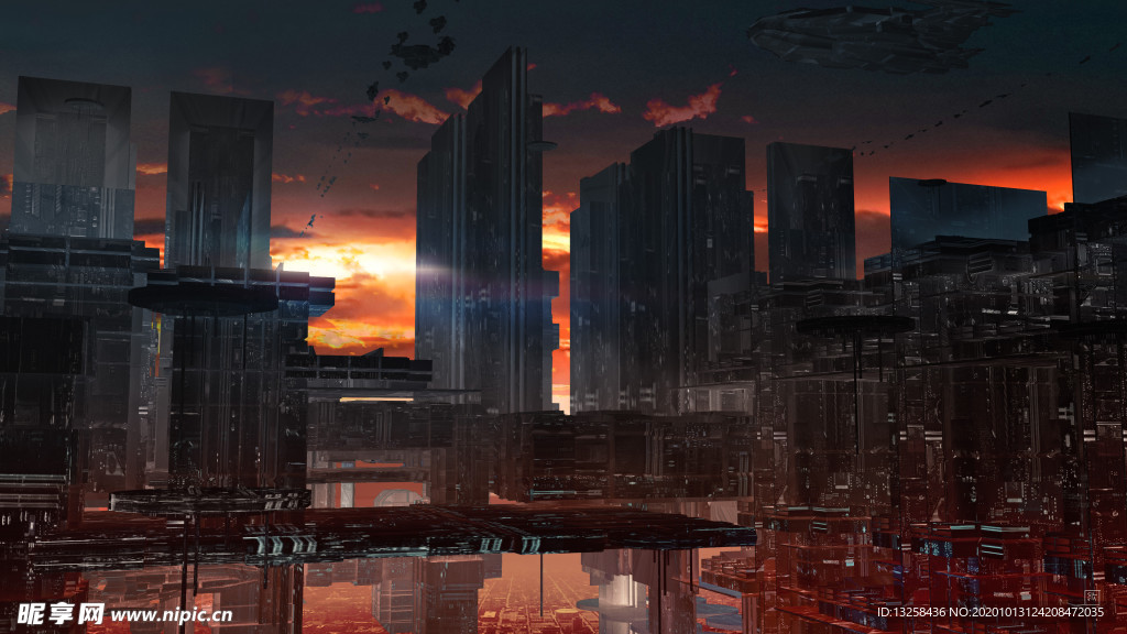 彩色动漫风景插画背景