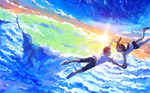 彩色动漫人物插画背景