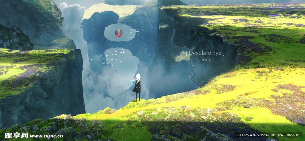 彩色动漫人物插画背景
