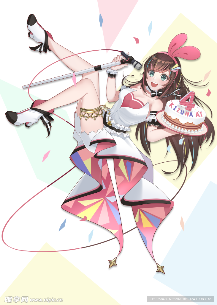 彩色动漫人物插画背景