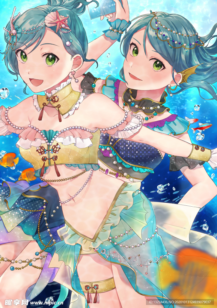 彩色动漫人物插画背景