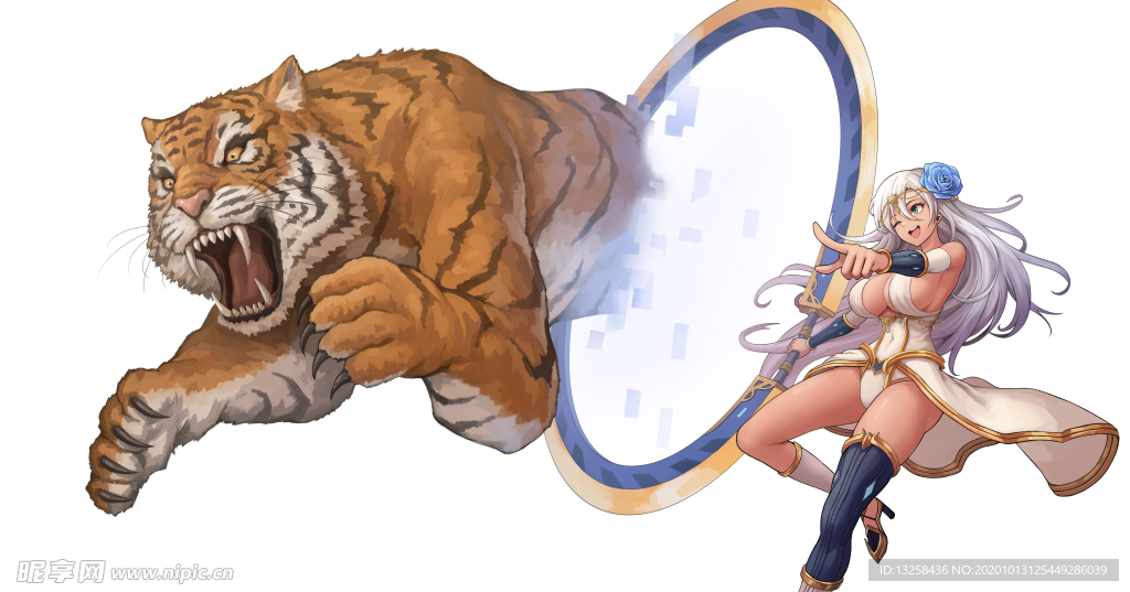 彩色动漫人物插画背景