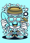 卡通人物漫画T恤印花矢量