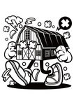 卡通人物漫画T恤印花矢量