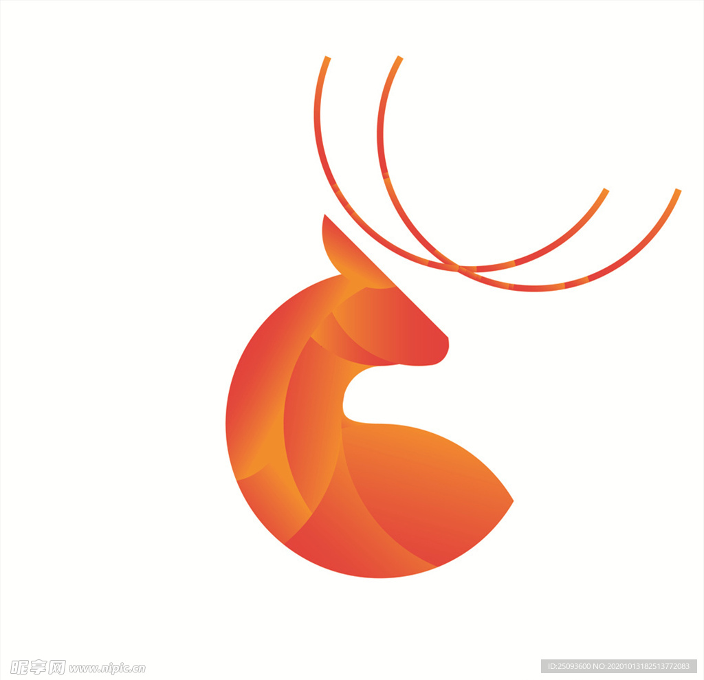 黄金分割鹿头logo