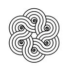 六瓣花缠绕曲线logo