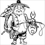 钓鱼翁矢量