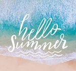 你好夏季海浪艺术字