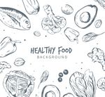 手绘健康食物背景