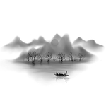 山水插画装饰