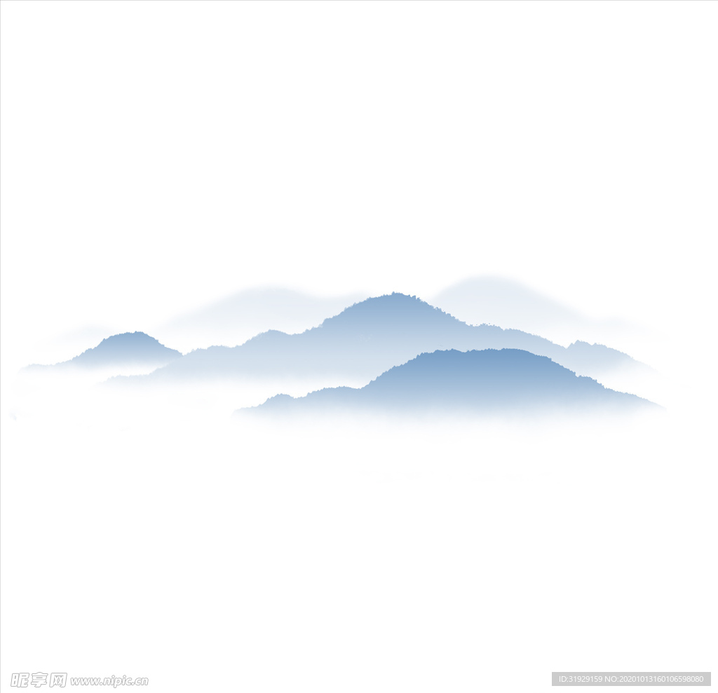 psd水墨风渐变山