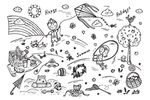 卡通儿童背景插图矢量