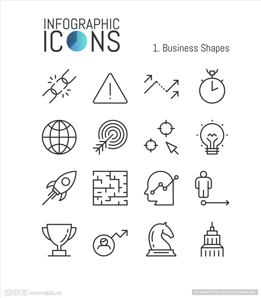 矢量黑白线描icon素材