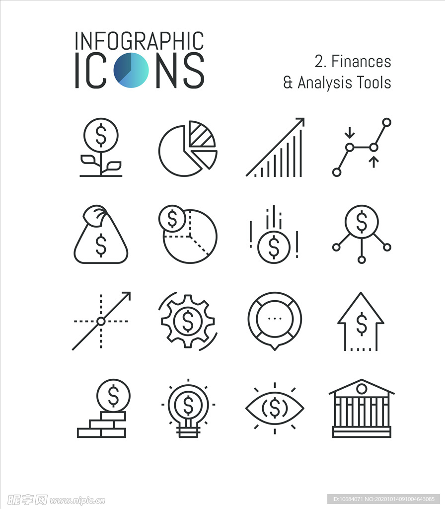 矢量黑白线描icon素材